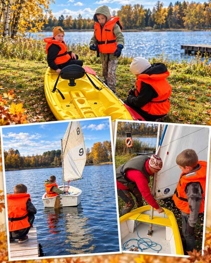 Autumn Lakeside Boating Adventure Collage